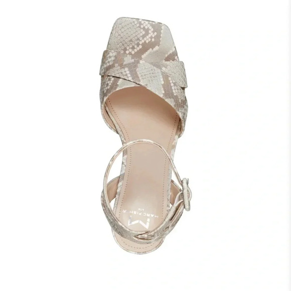 New Marc Fisher Faril Ankle Strap Platform Sandal Chic Cream Size 9 - Picture 2 of 12